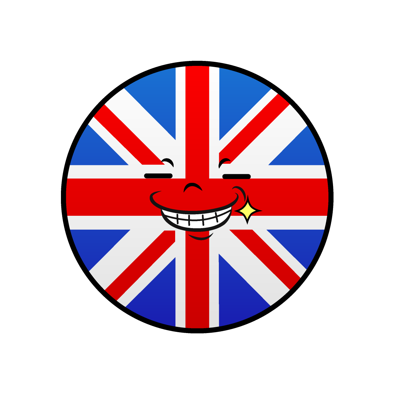 ニヤリと笑うイギリス国旗（丸型）