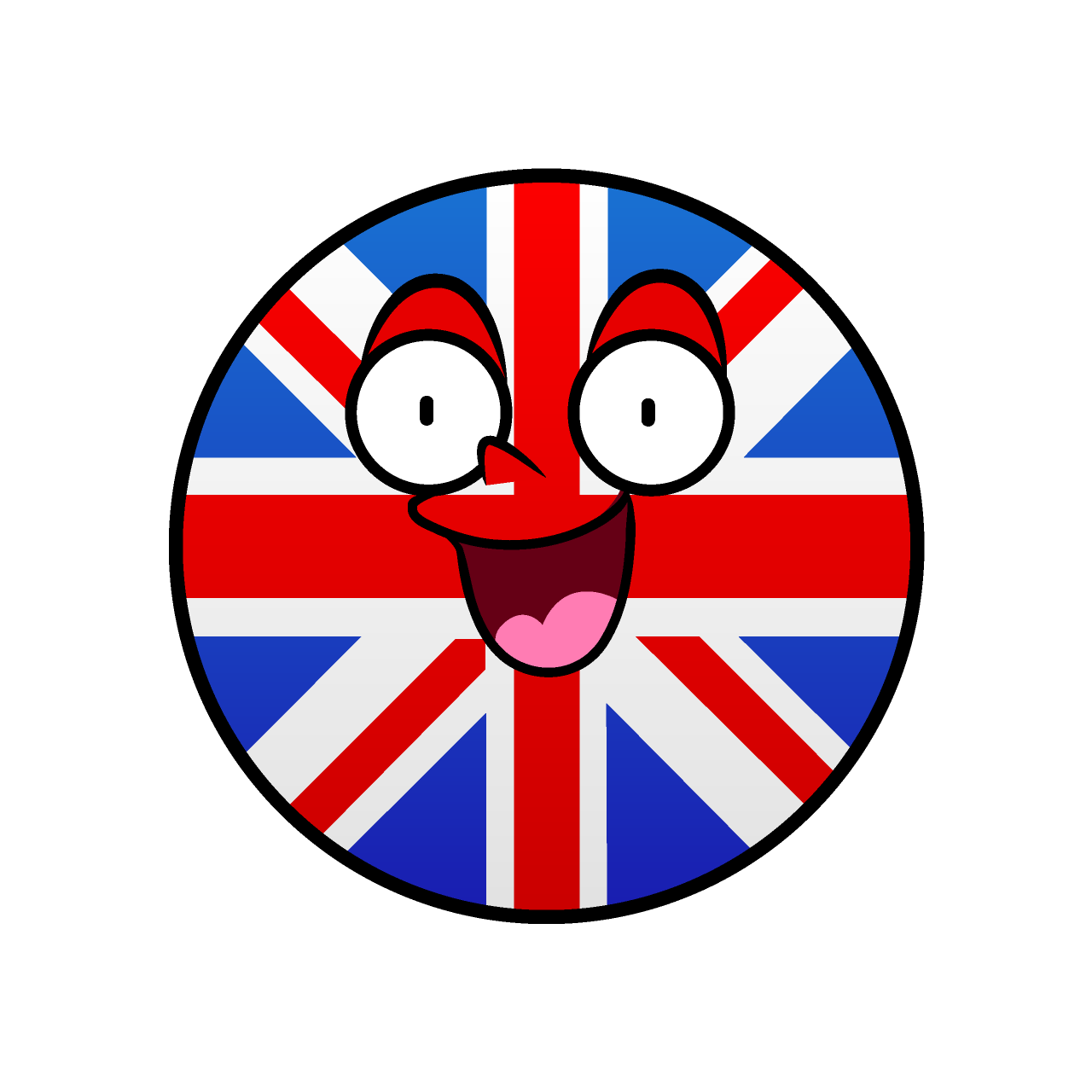 驚くイギリス国旗（丸型）