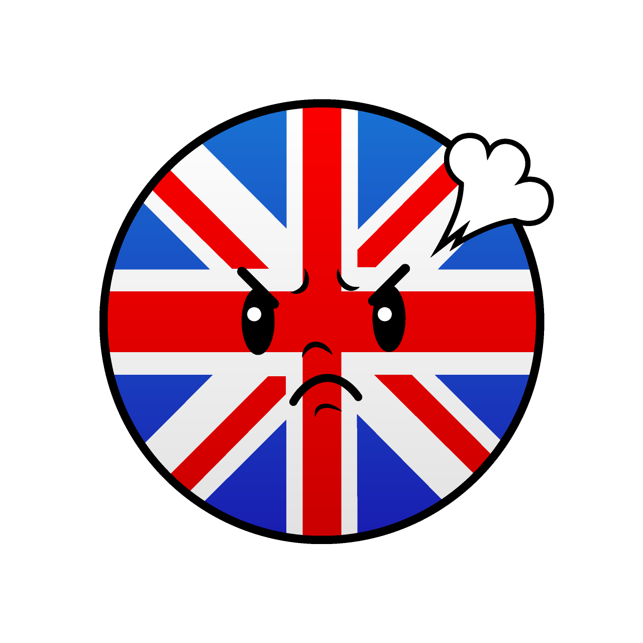 怒るイギリス国旗（丸型）