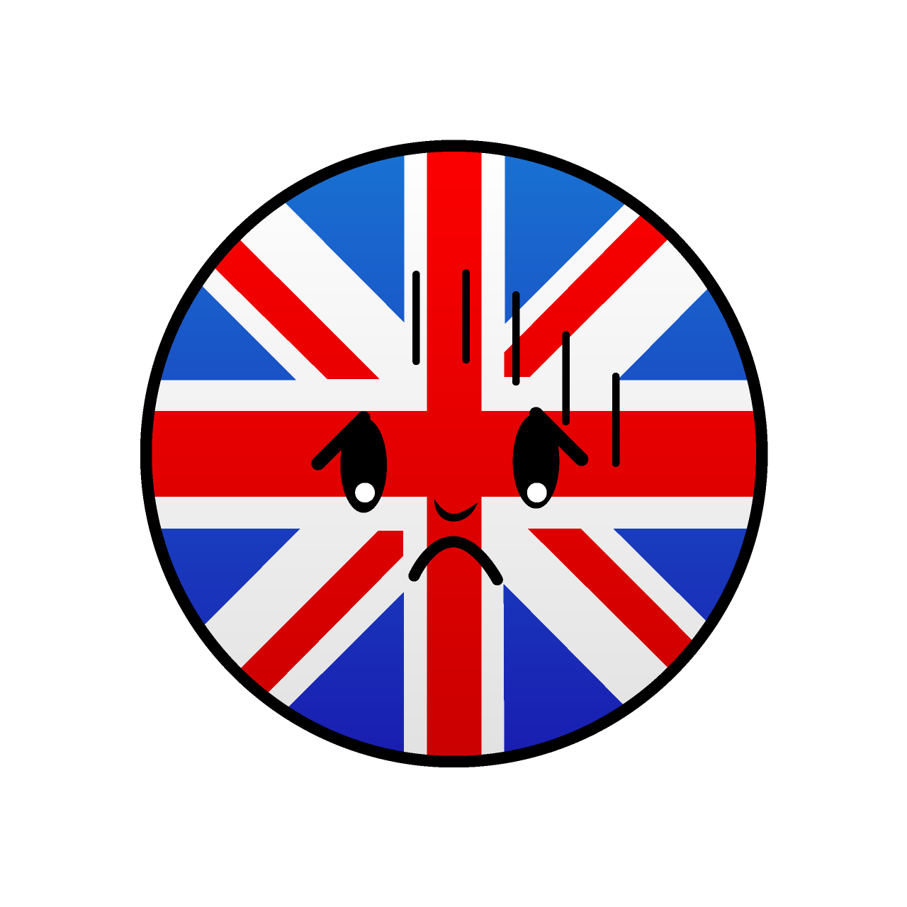 落ち込むイギリス国旗（丸型）