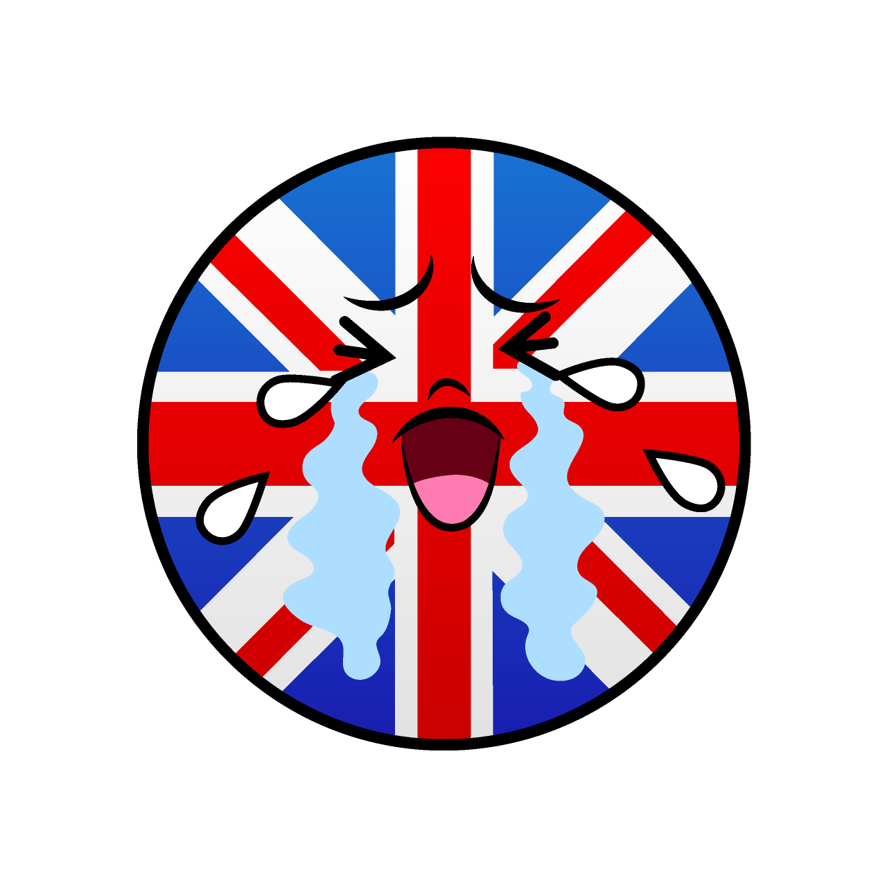 Crying British Flag (Round)
