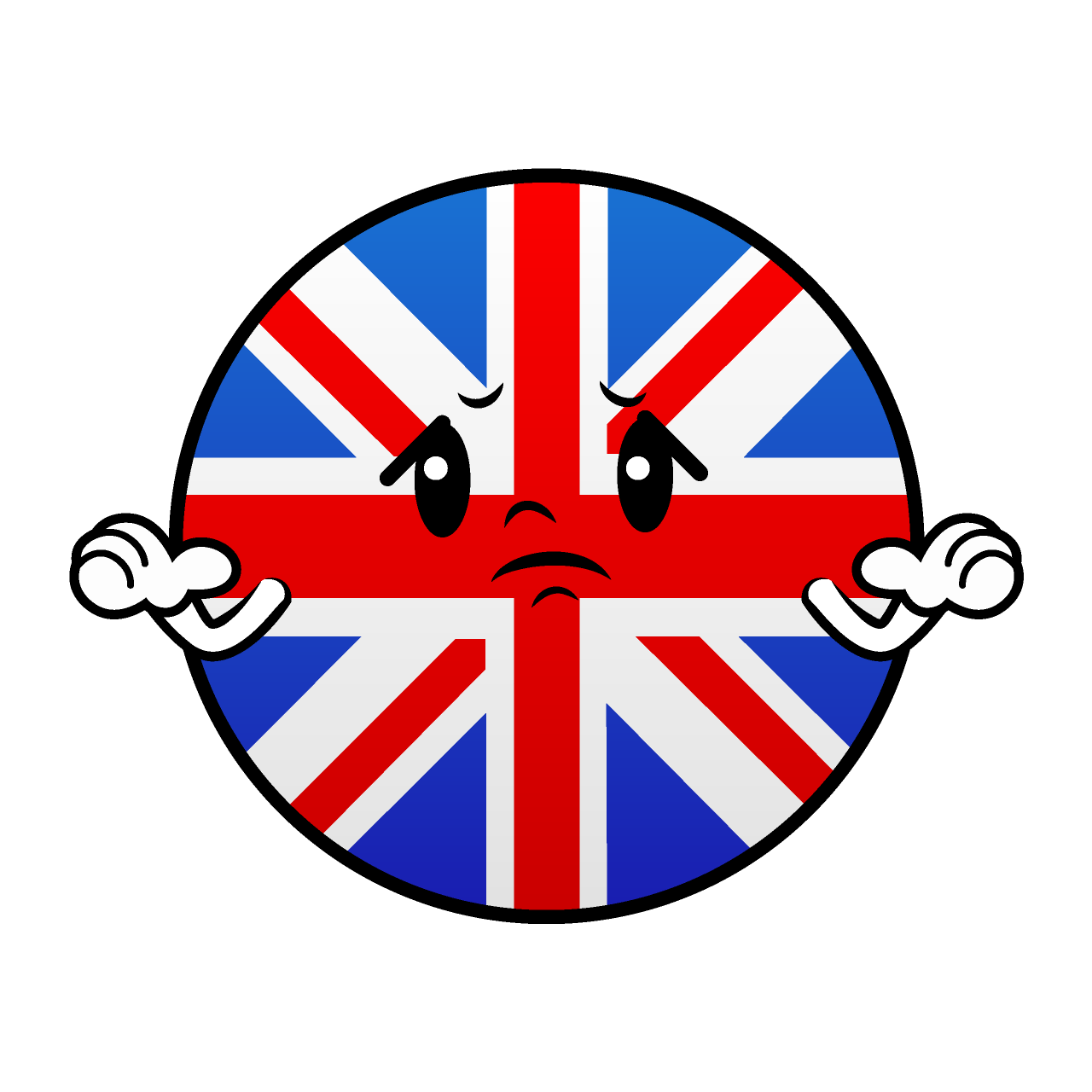 困るイギリス国旗（丸型）