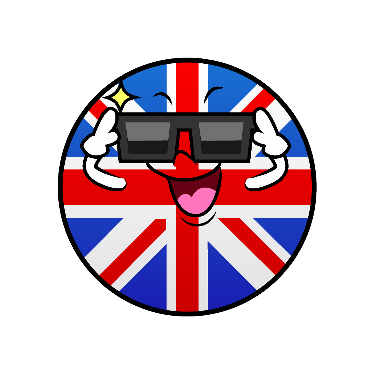 Sunglasses British Flag (Round)