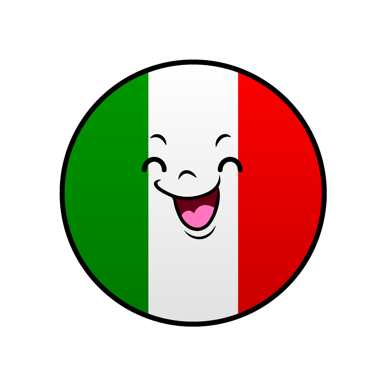 Smiling Italian Flag (Round)