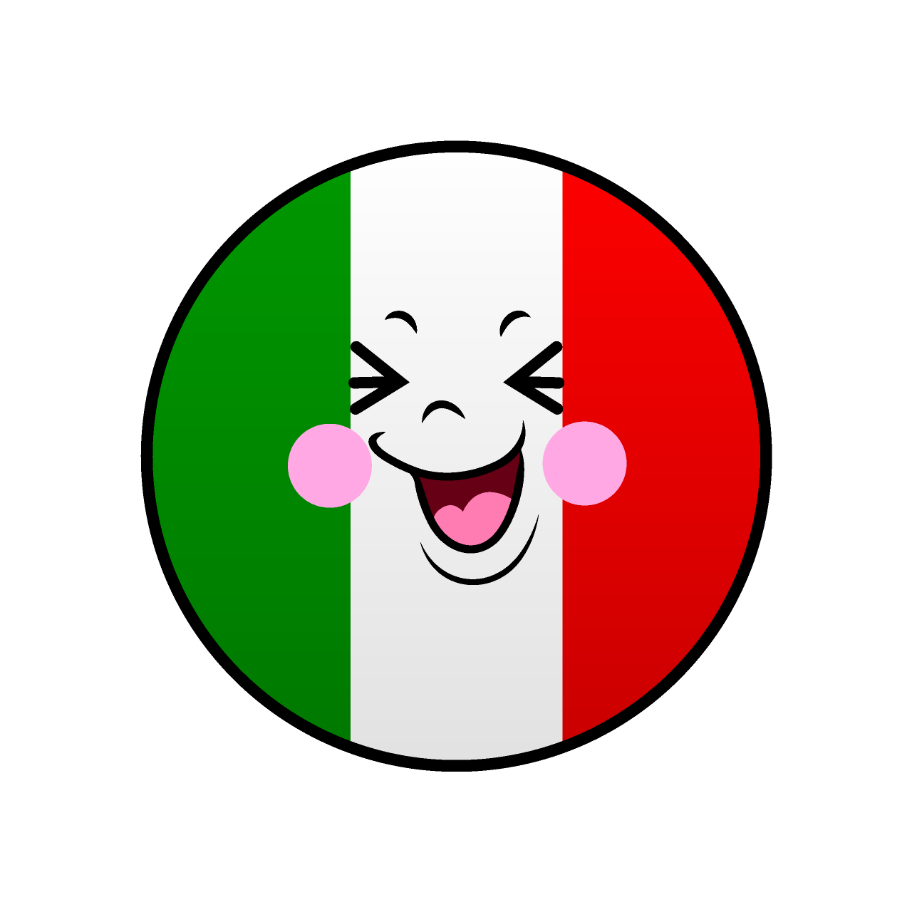 Laughing Italian Flag (Round)