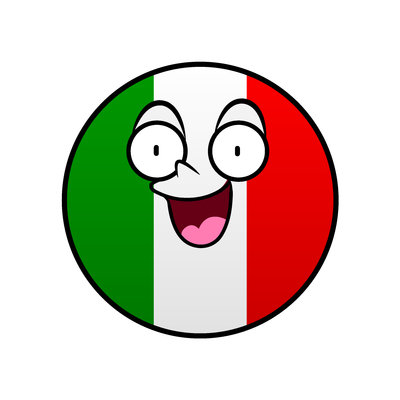 驚くイタリア国旗（丸型）