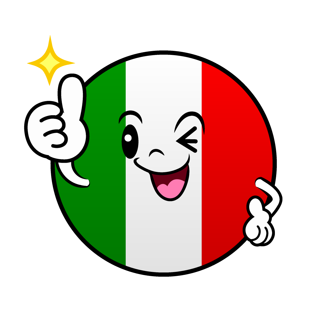 いいね！のイタリア国旗（丸型）
