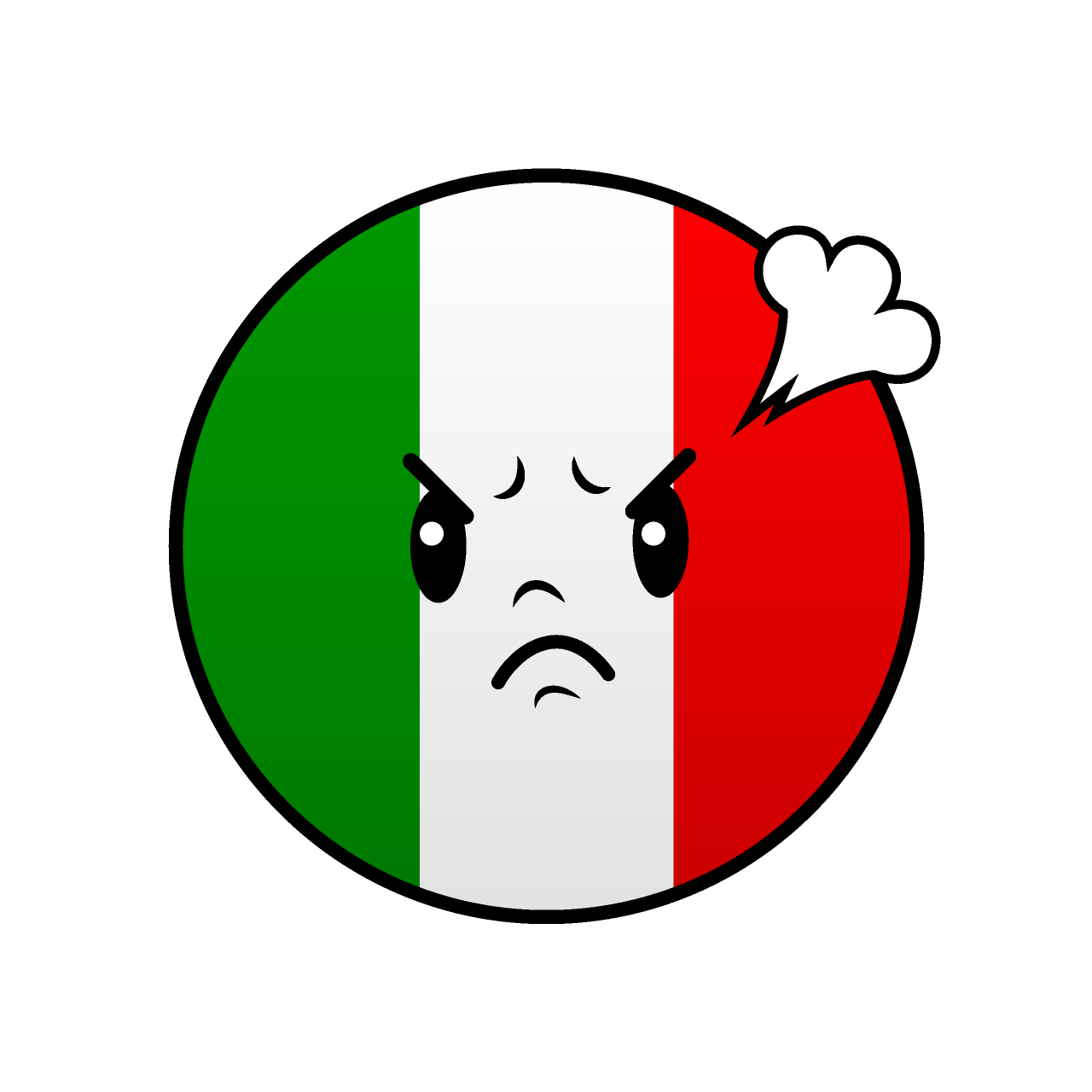Angry Italian Flag (Round)