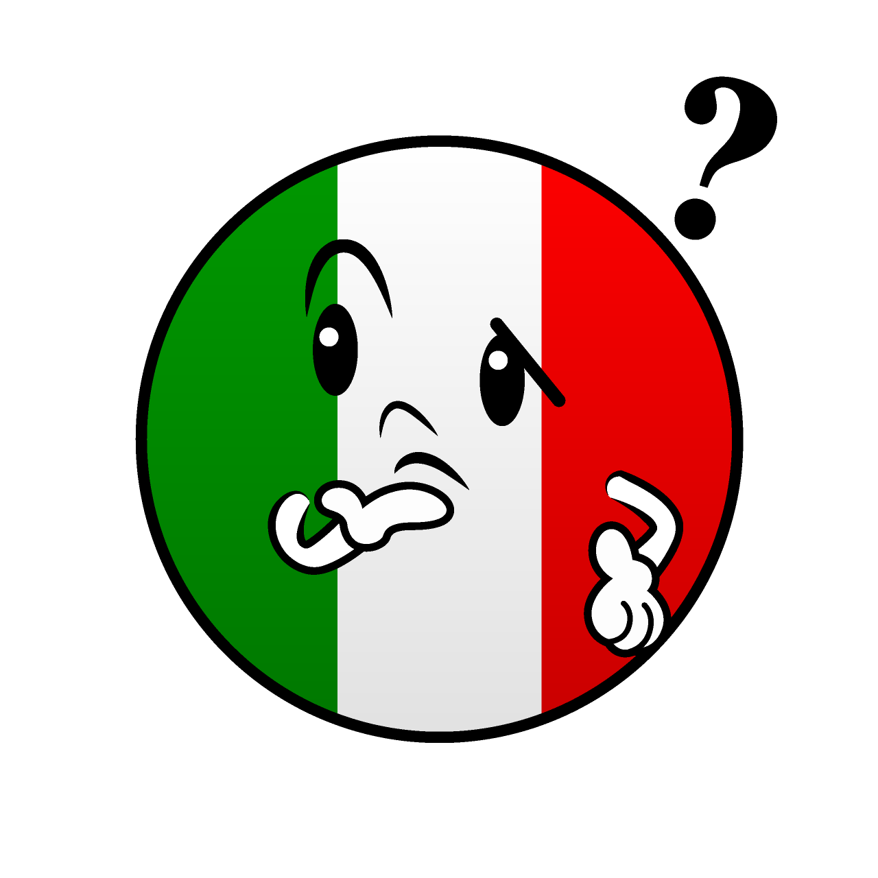 考えるイタリア国旗（丸型）