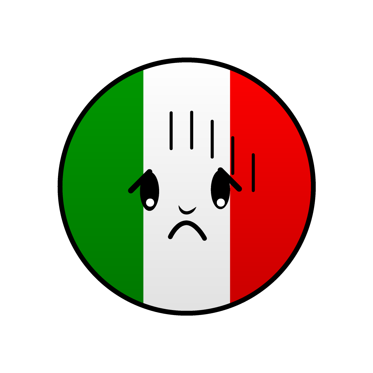 Depressed Italian Flag (Round)