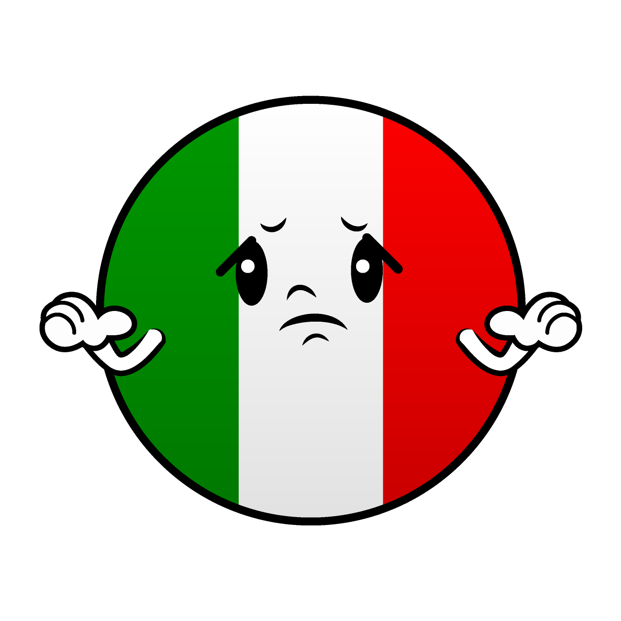 困るイタリア国旗（丸型）