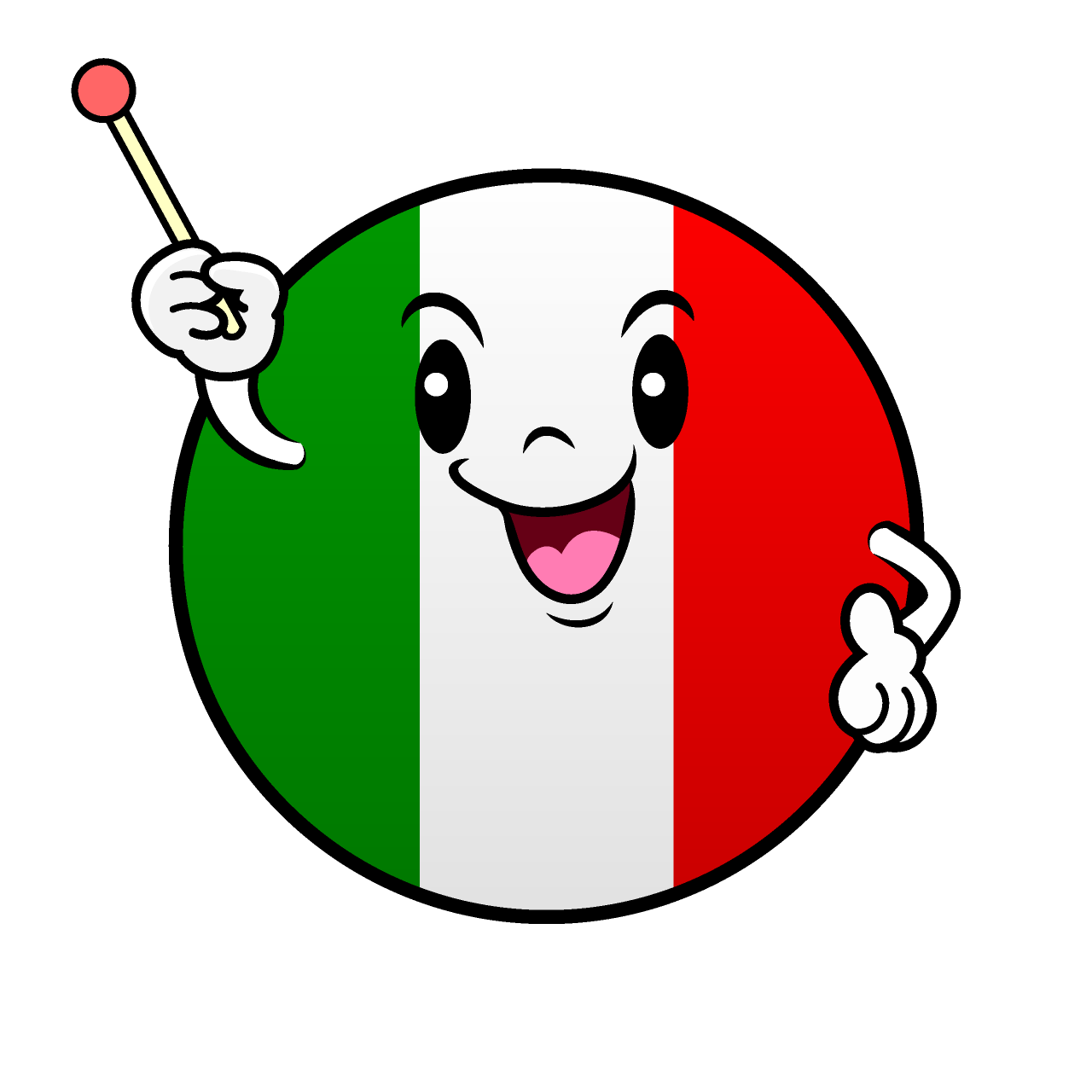 説明するイタリア国旗（丸型）