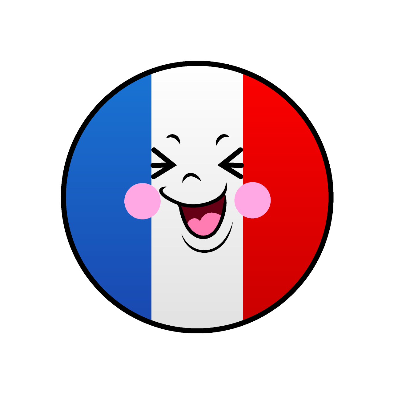 笑うフランス国旗（丸型）