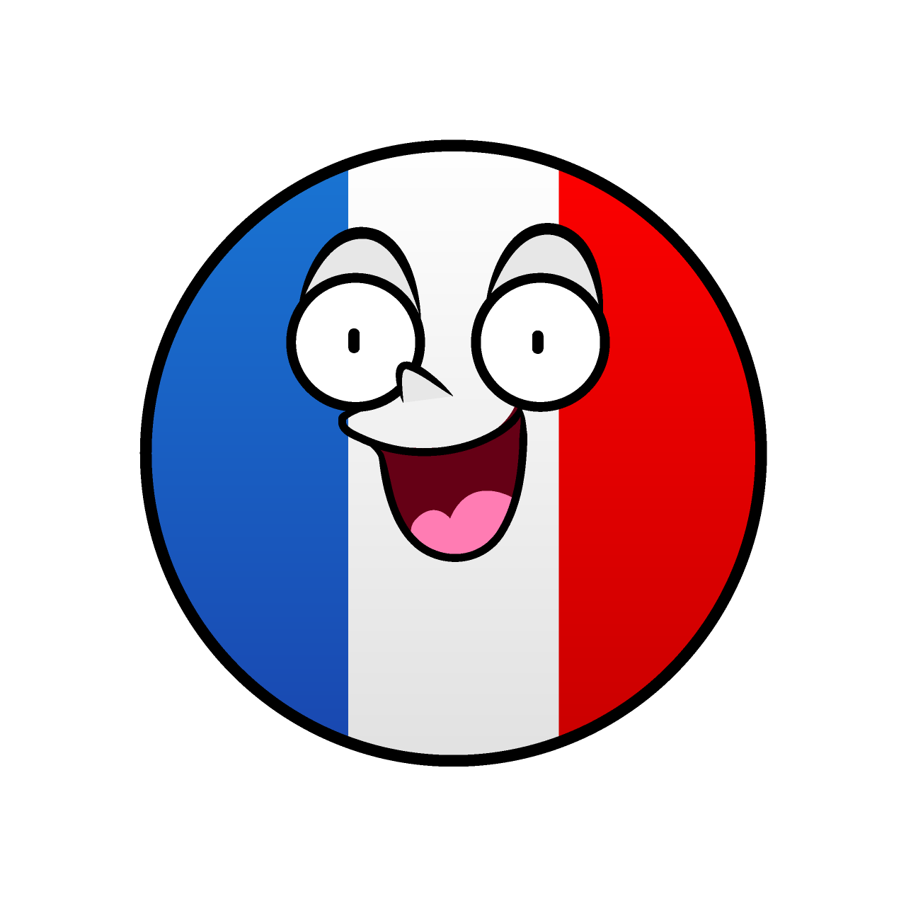 驚くフランス国旗（丸型）