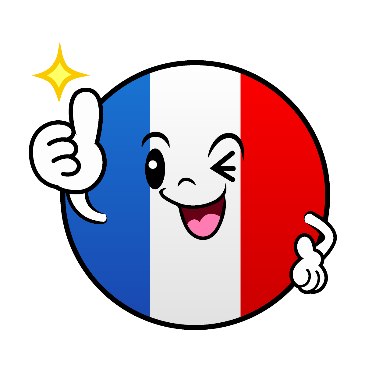 いいね！のフランス国旗（丸型）