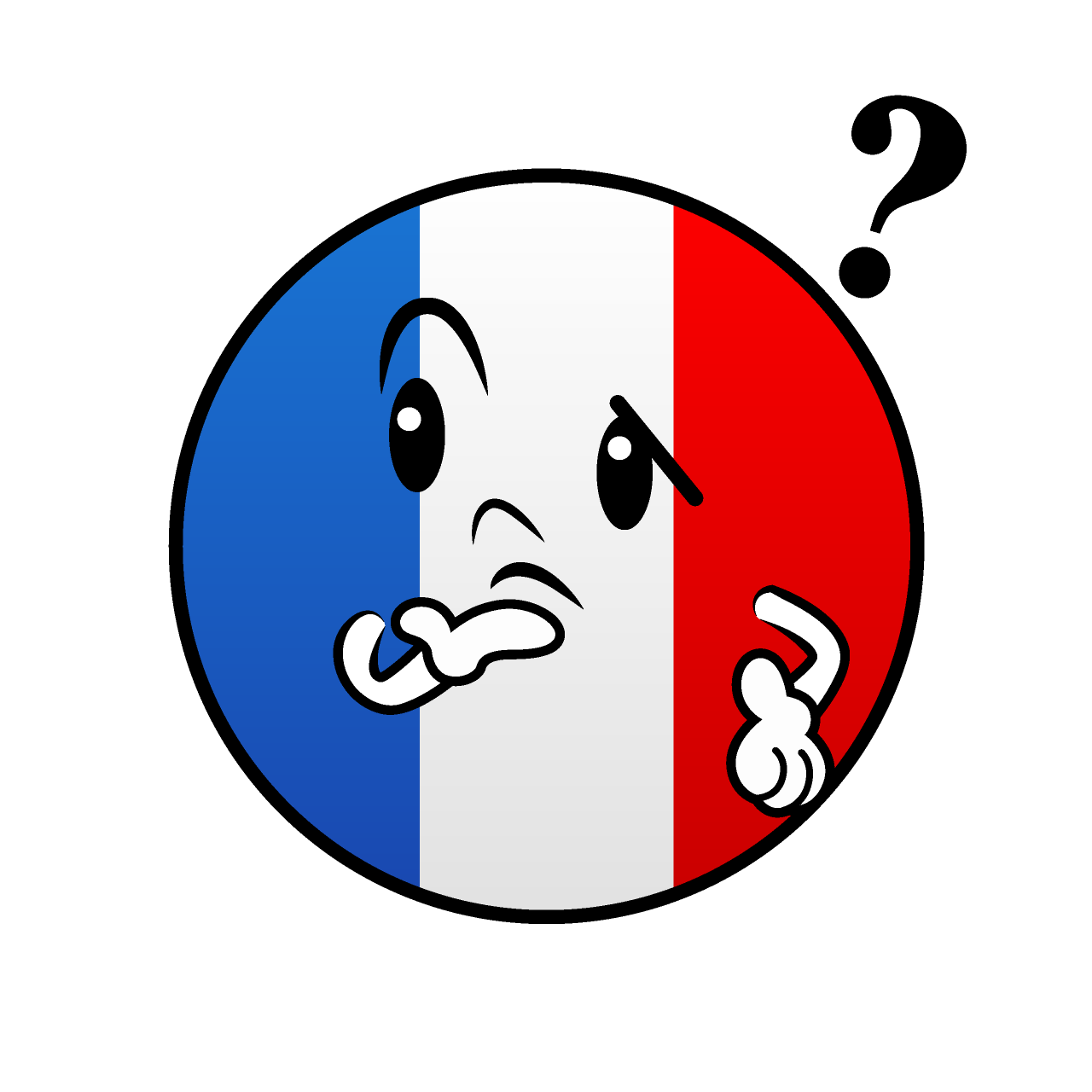 考えるフランス国旗（丸型）