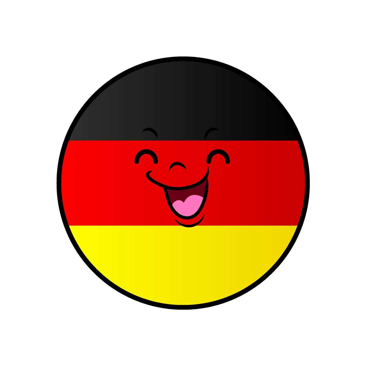 Smiling German Flag (Round)
