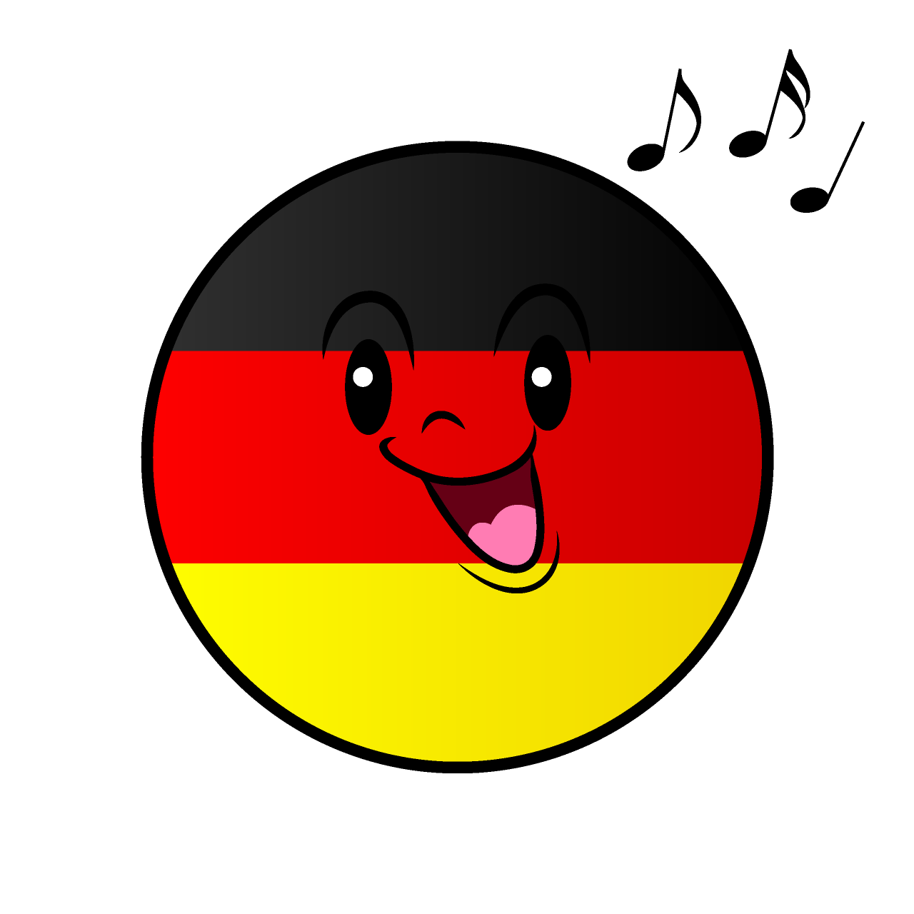 Singing German Flag (Round)