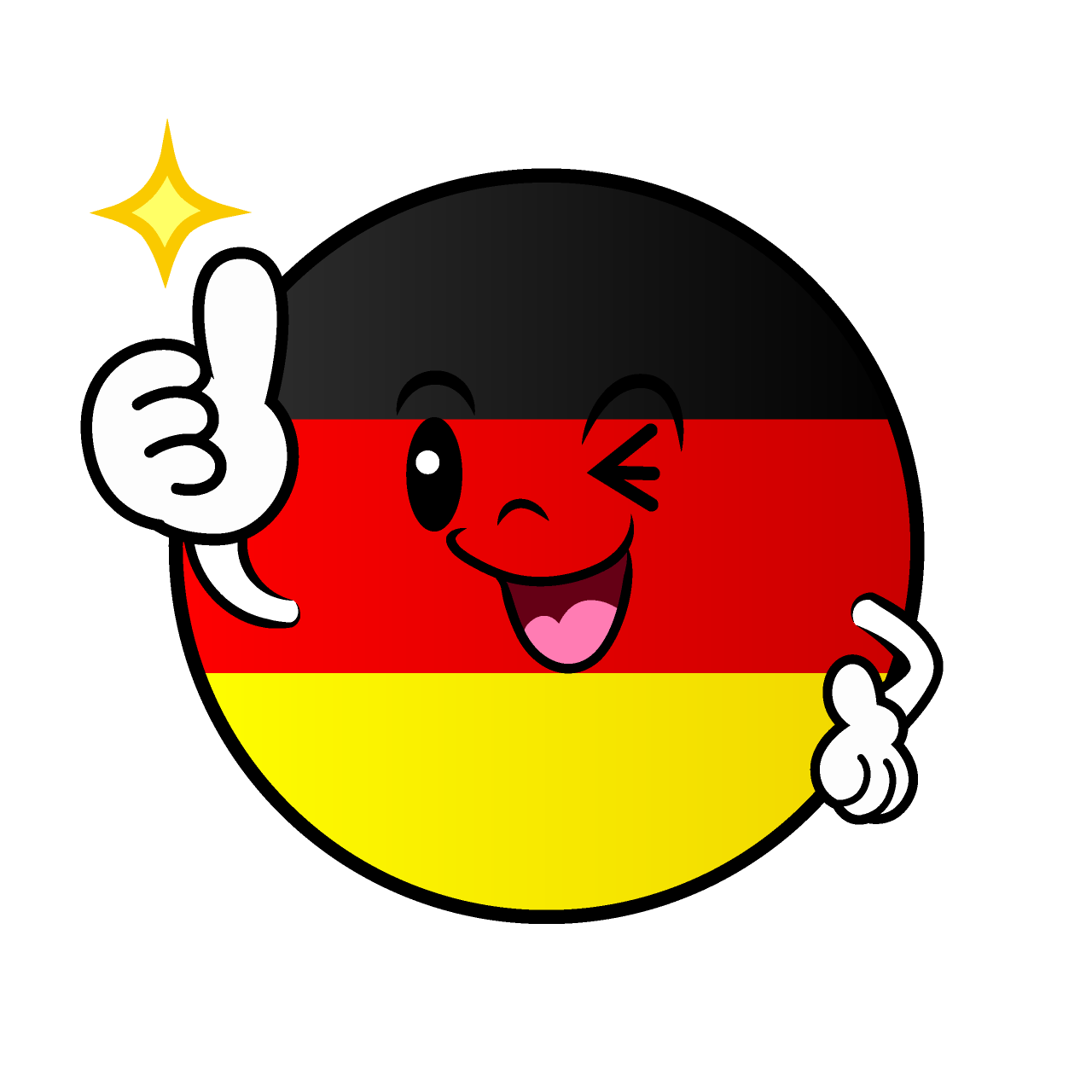 いいね！のドイツ国旗（丸型）