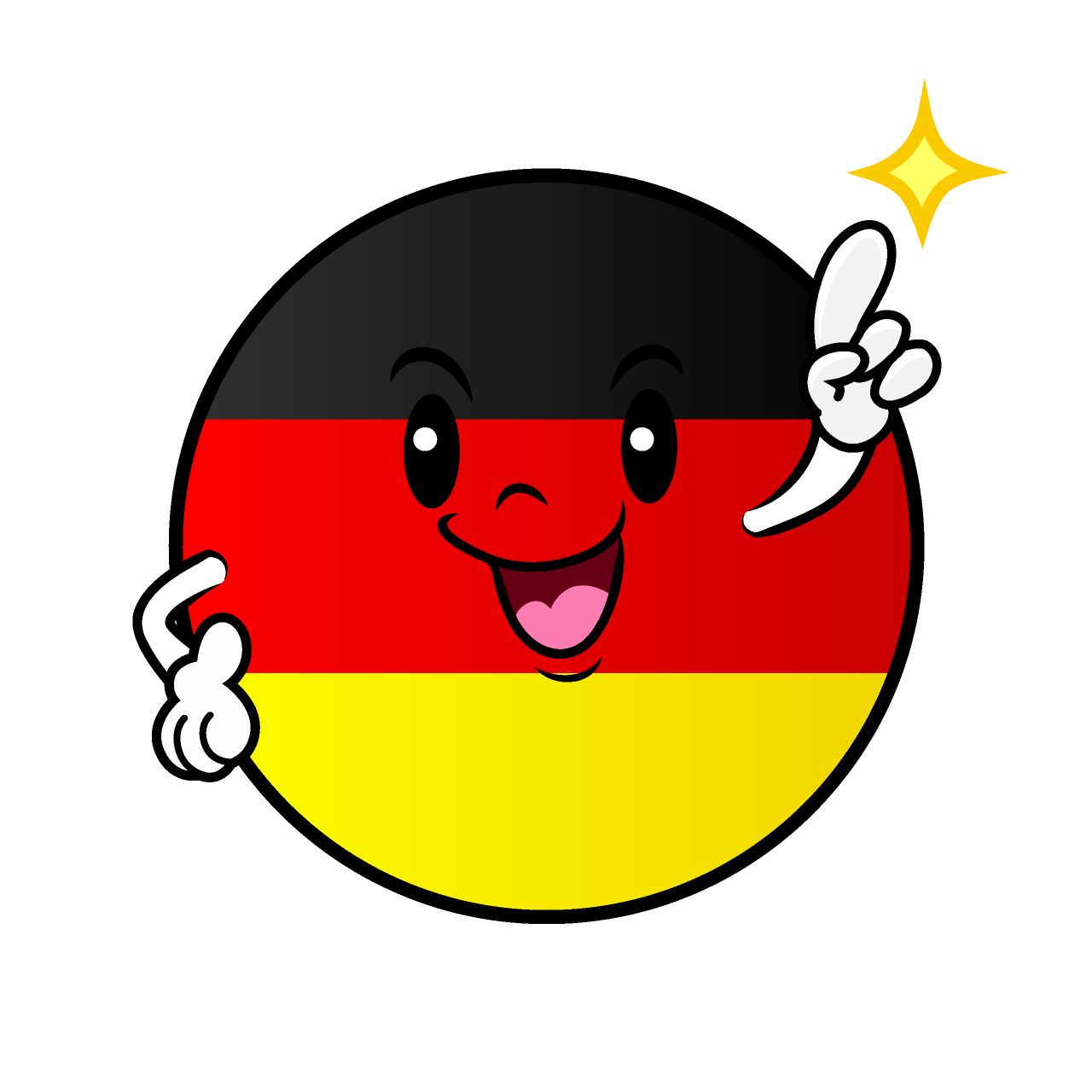 Pointing German Flag (Round)