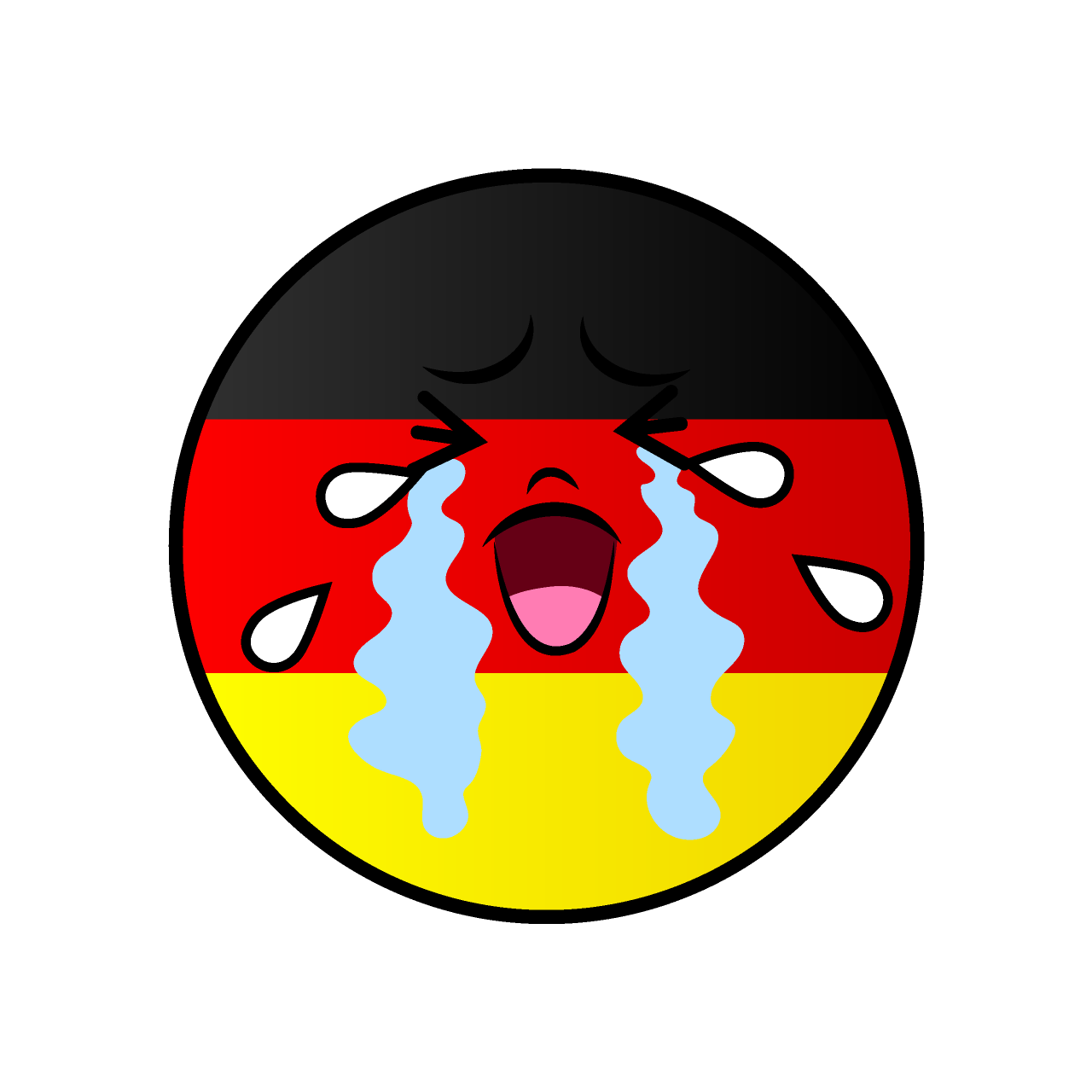 泣くドイツ国旗（丸型）