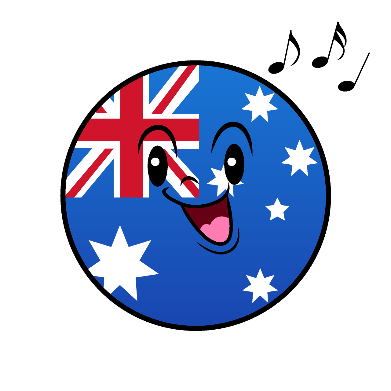 歌うオーストラリア国旗（丸型）