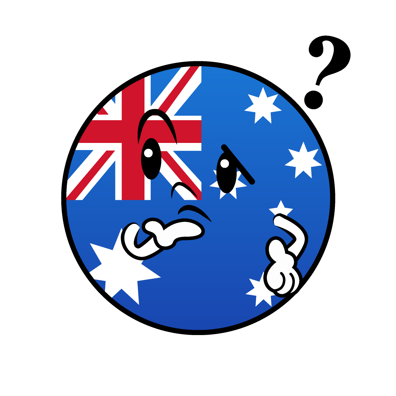Thinking Australian Flag (Round)
