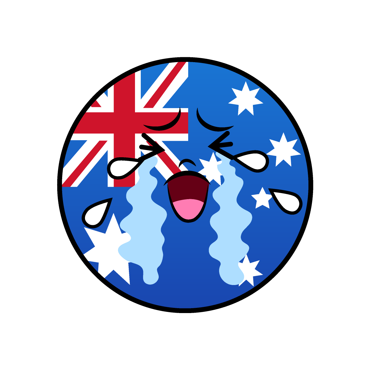 Crying Australian Flag (Round)