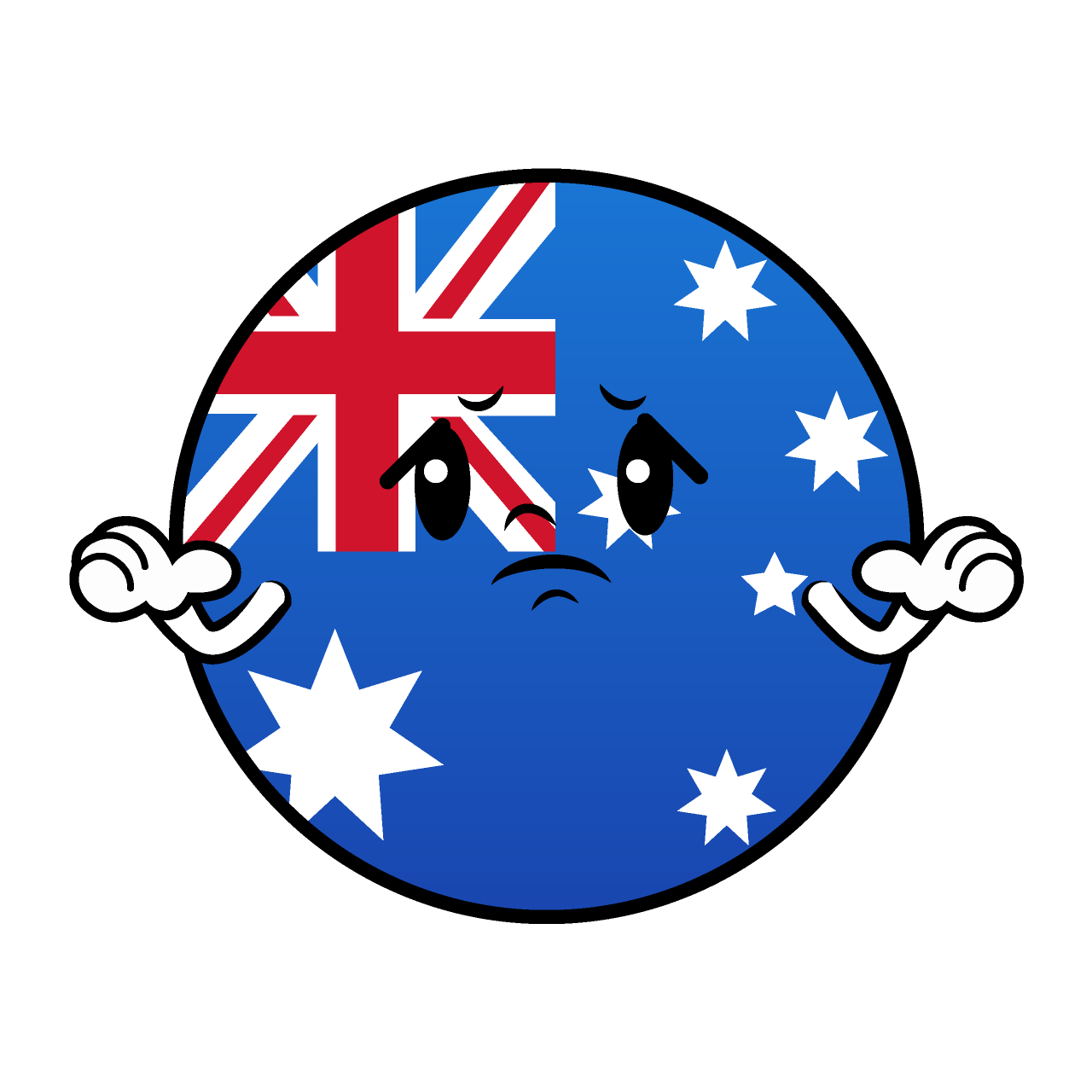 Troubled Australian Flag (Round)