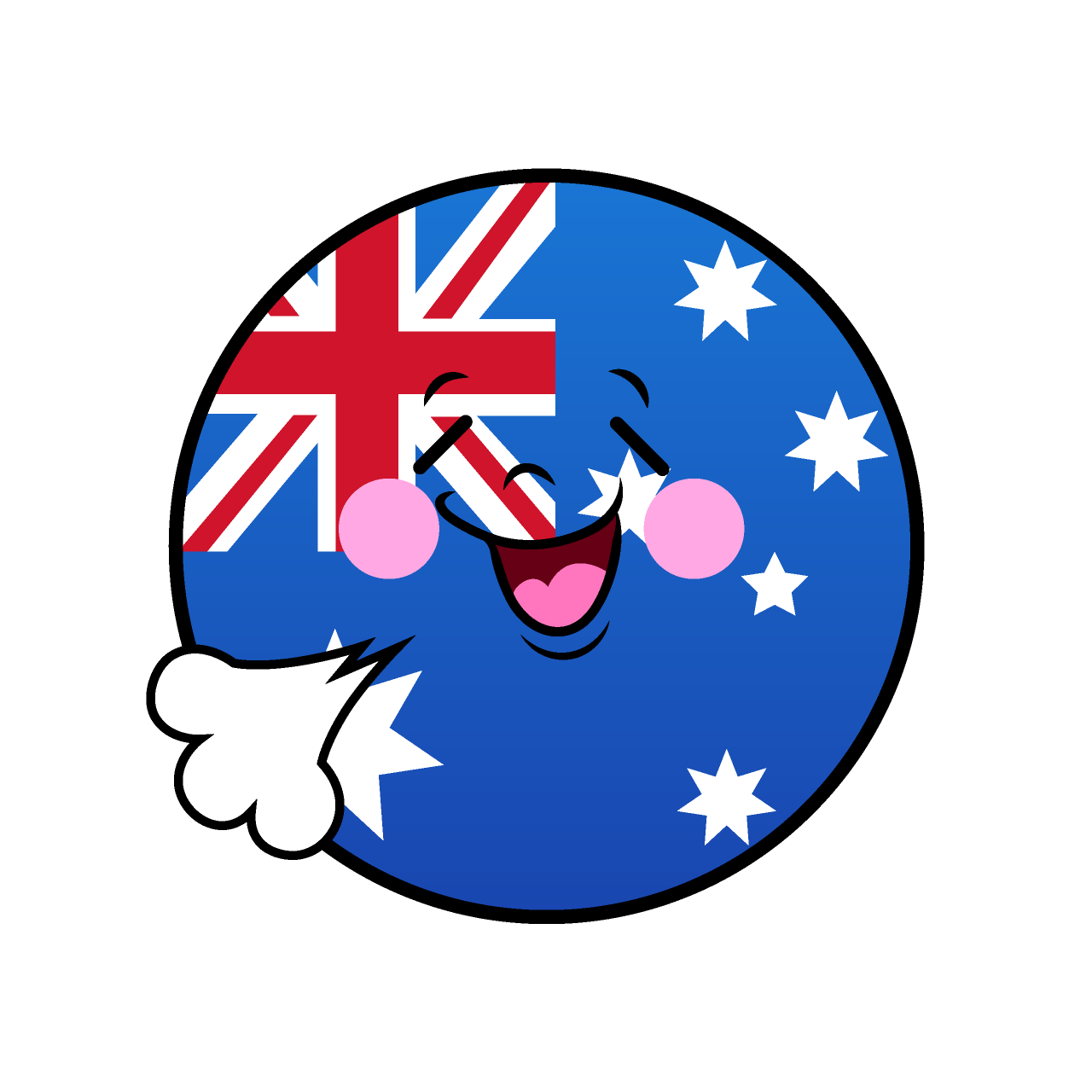 リラックスするオーストラリア国旗（丸型）