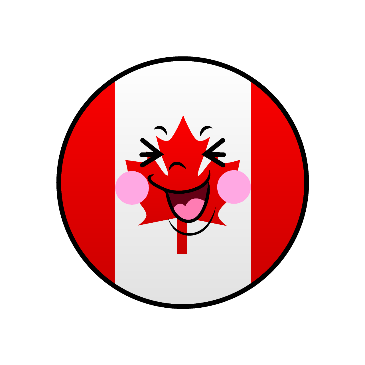 笑うカナダ国旗（丸型）