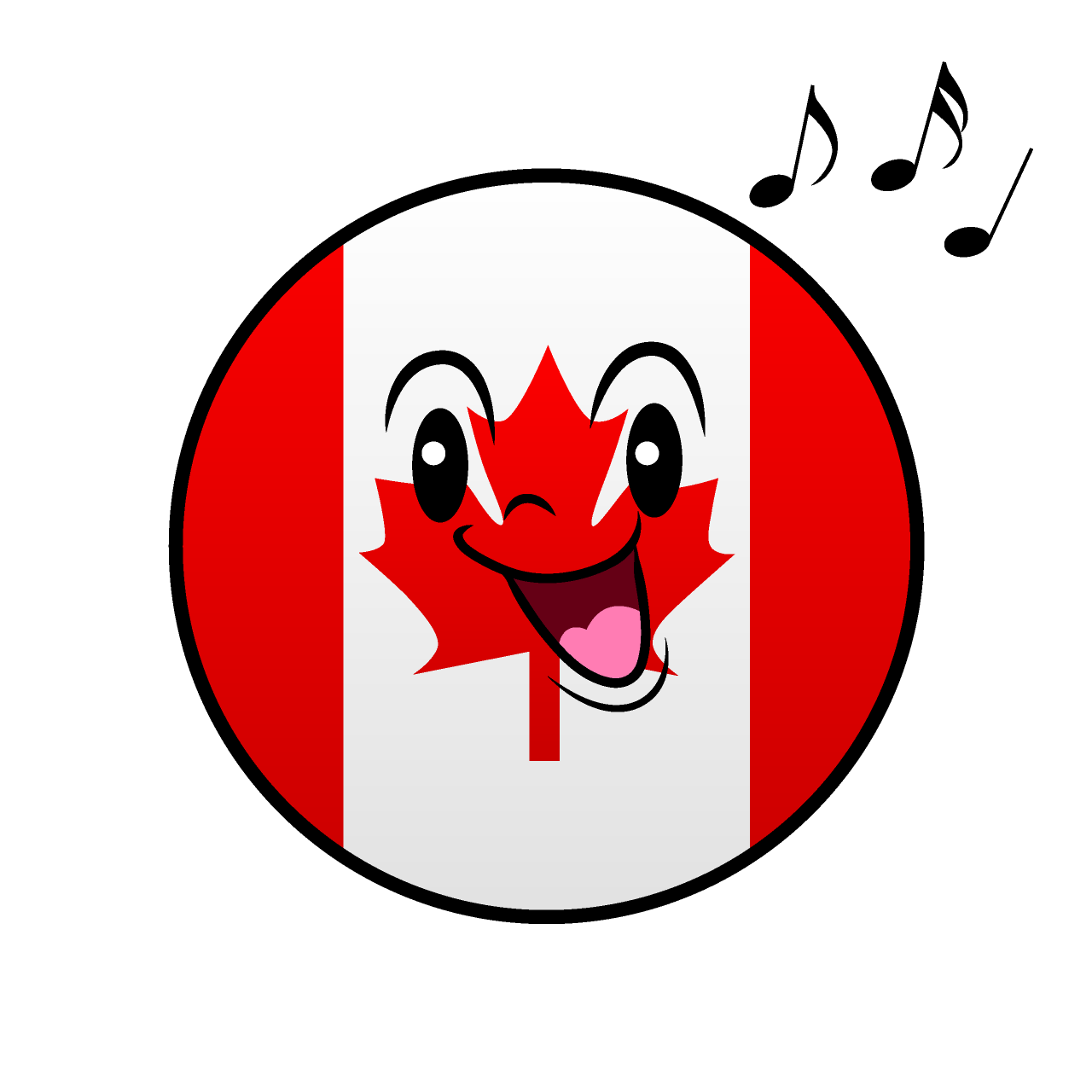 歌うカナダ国旗（丸型）