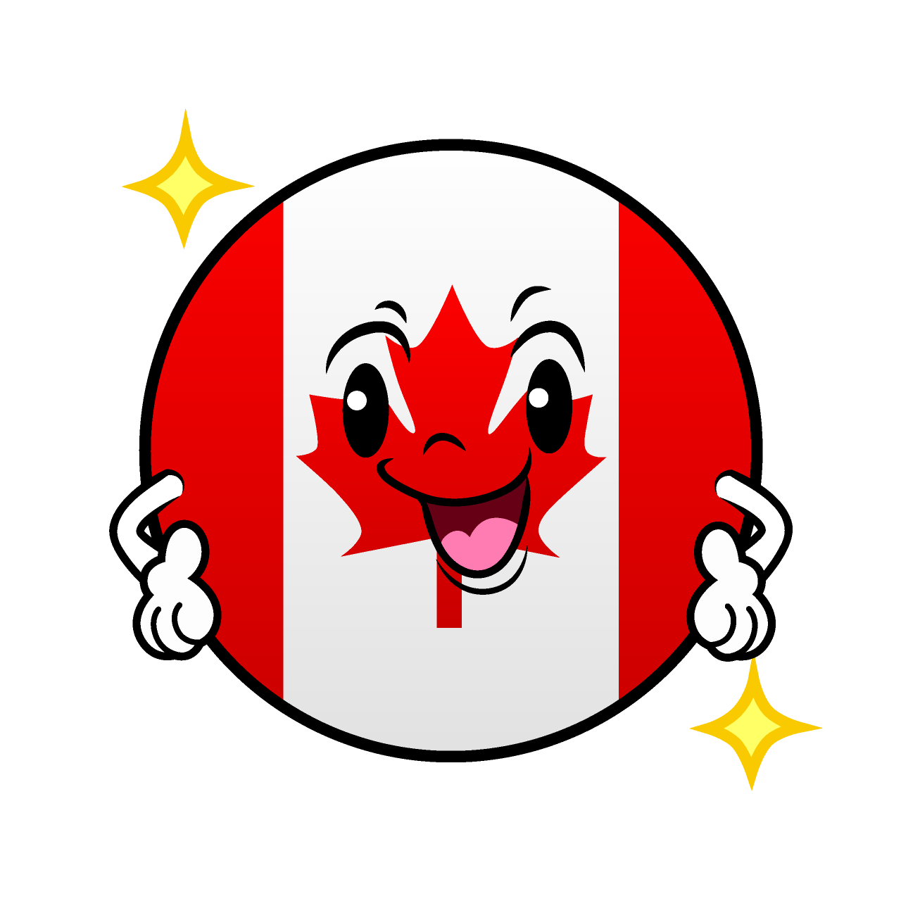 自信満々なカナダ国旗（丸型）