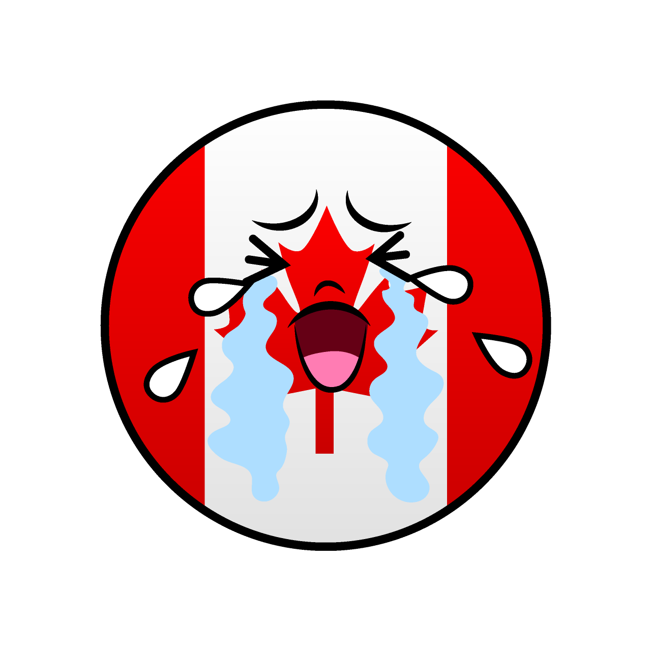 泣くカナダ国旗（丸型）