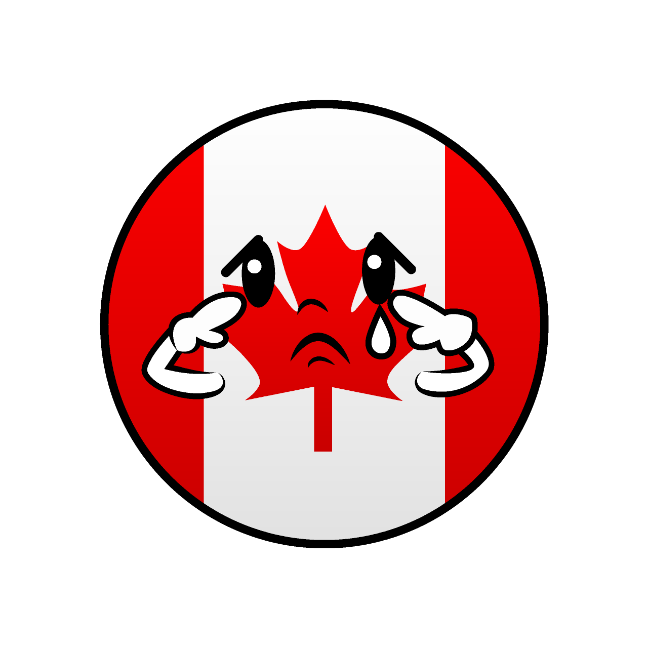 Sad Canadian Flag (Round)
