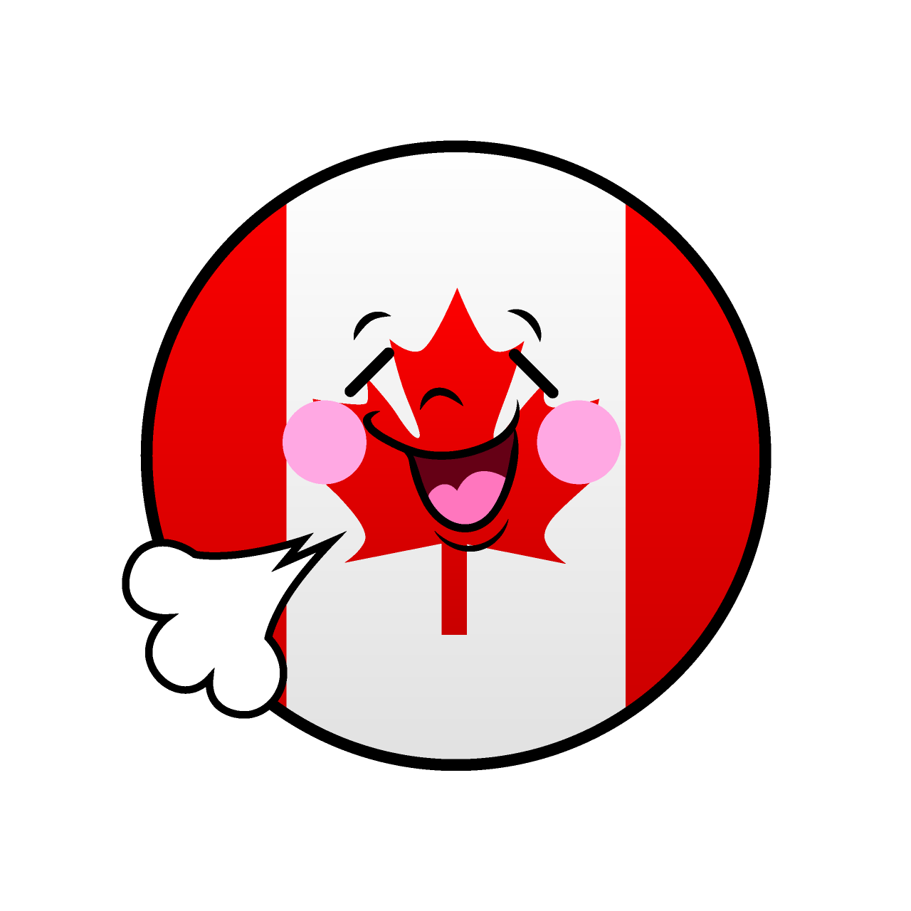 リラックスするカナダ国旗（丸型）