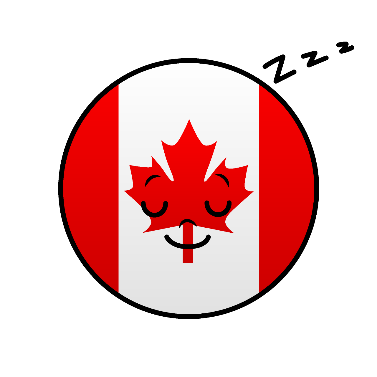 Sleeping Canadian Flag (Round)