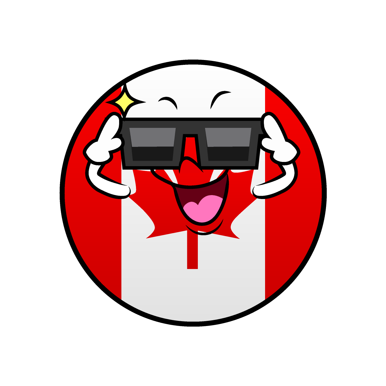Sunglasses Canadian Flag (Round)