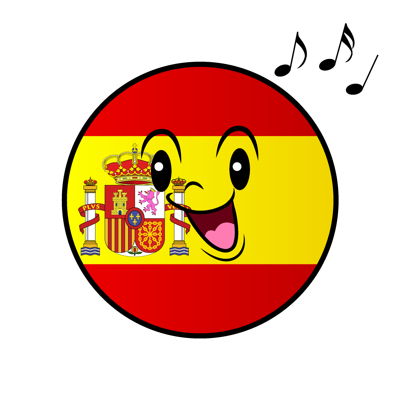 Singing Spanish Flag (Round)