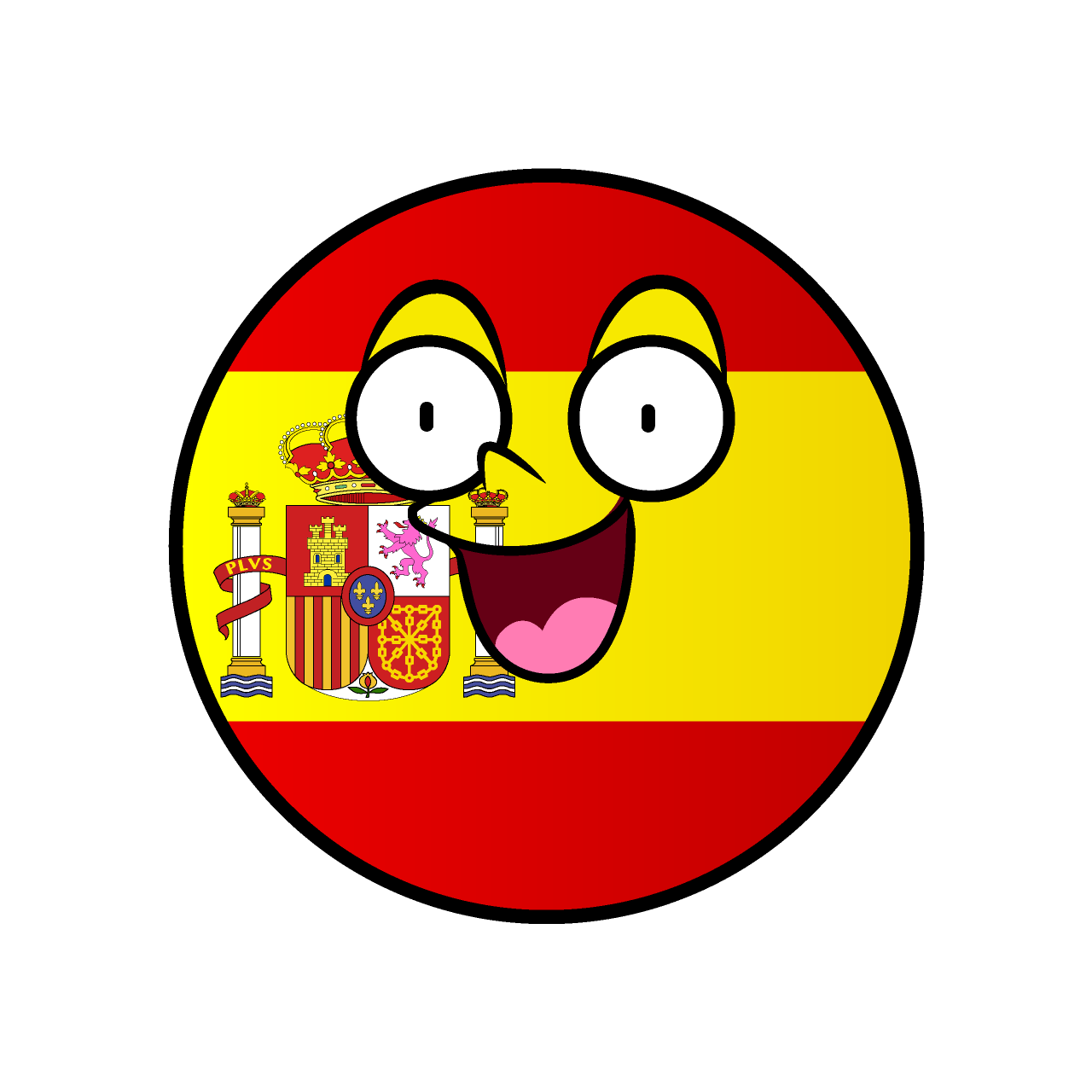 驚くスペイン国旗（丸型）