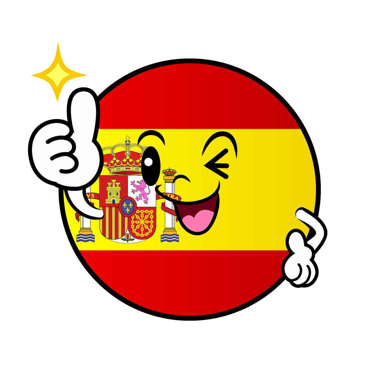 いいね！のスペイン国旗（丸型）