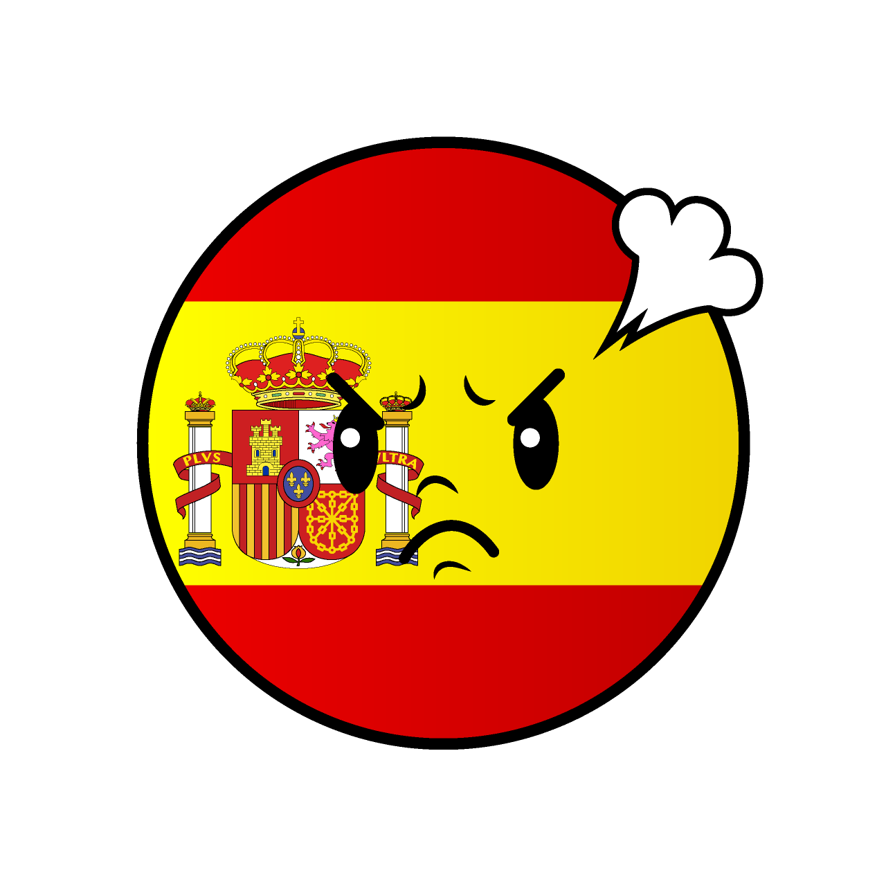 驚くスペイン国旗（丸型）