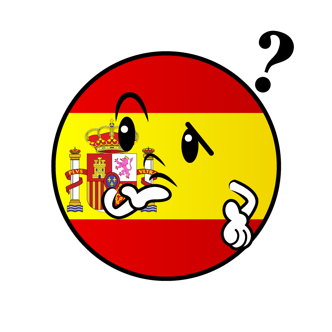 考えるスペイン国旗（丸型）