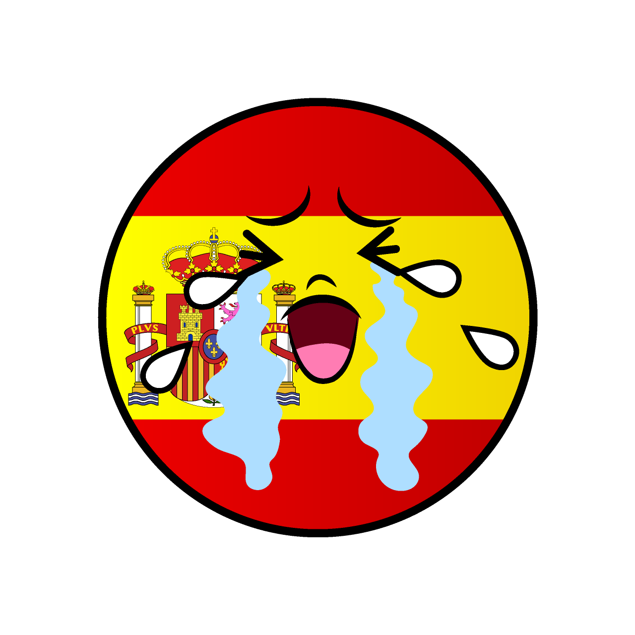 泣くスペイン国旗（丸型）