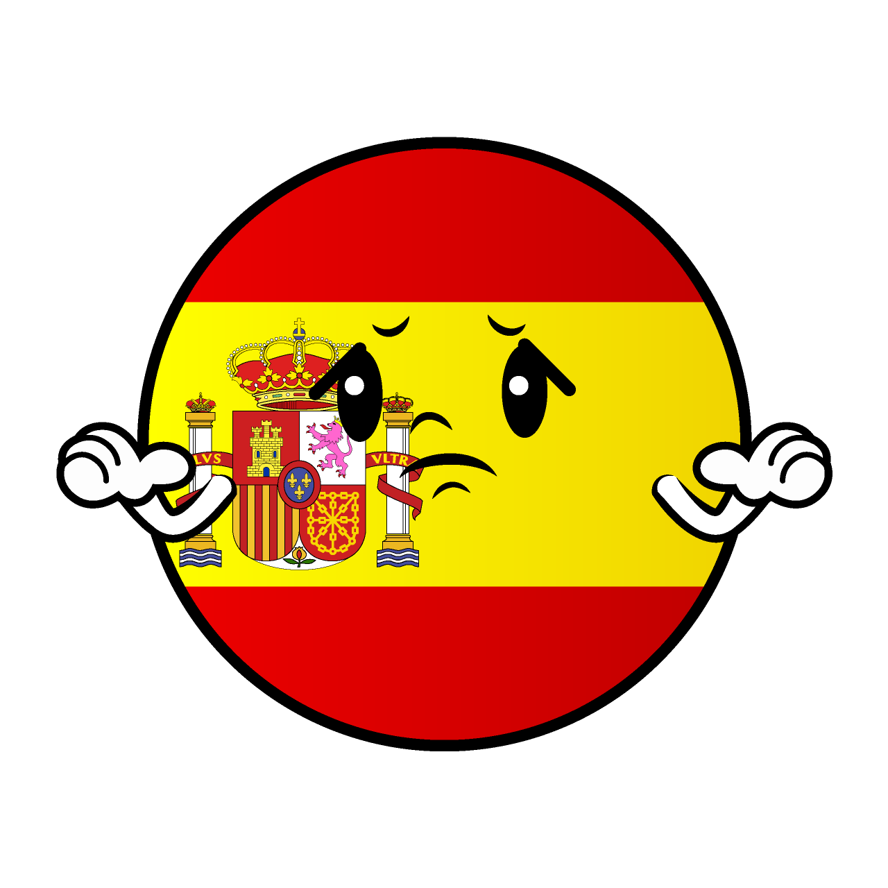 困るスペイン国旗（丸型）
