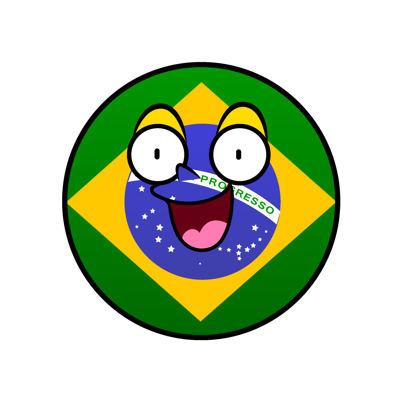 Surprised Brazilian Flag (Round)