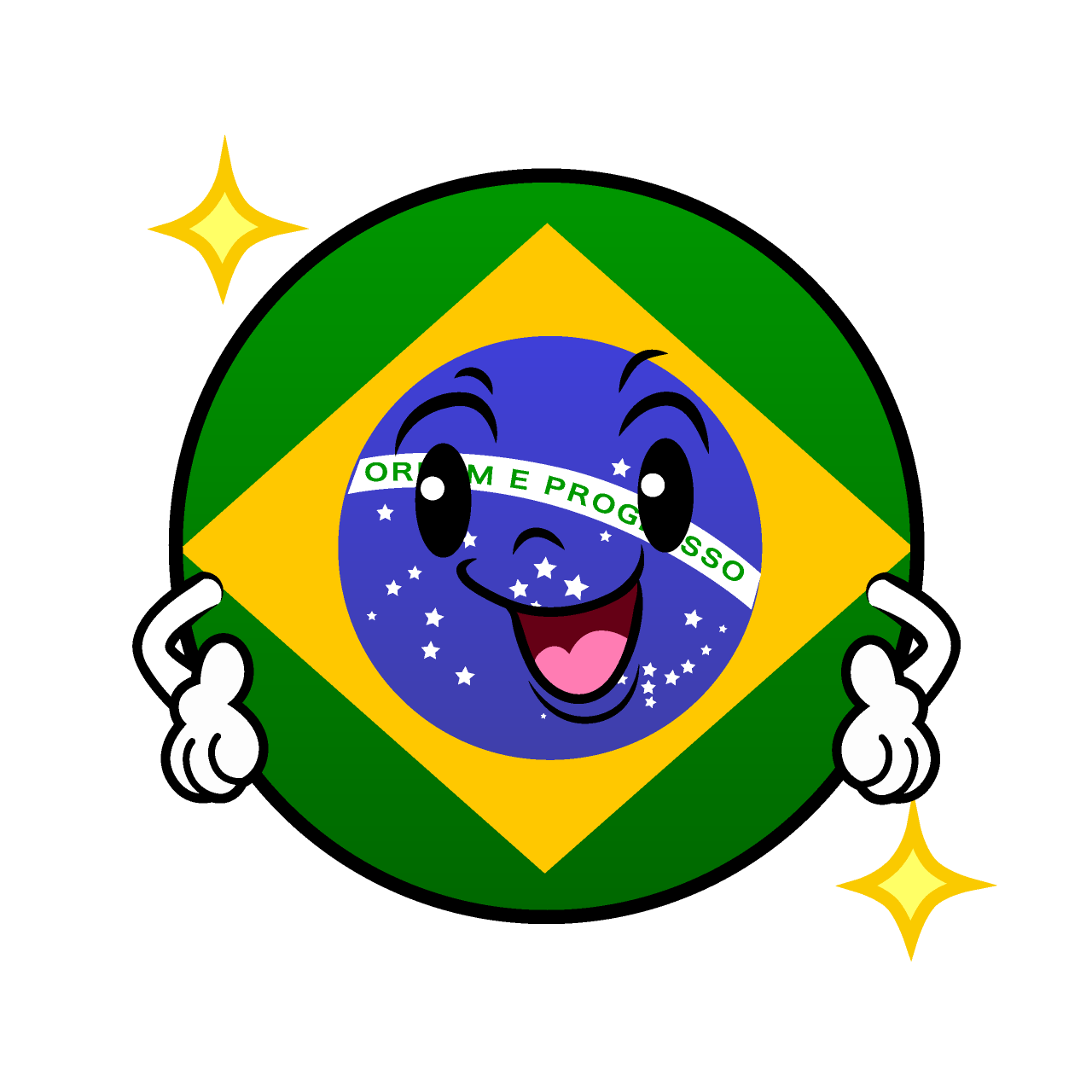 Confident Brazilian Flag (Round)