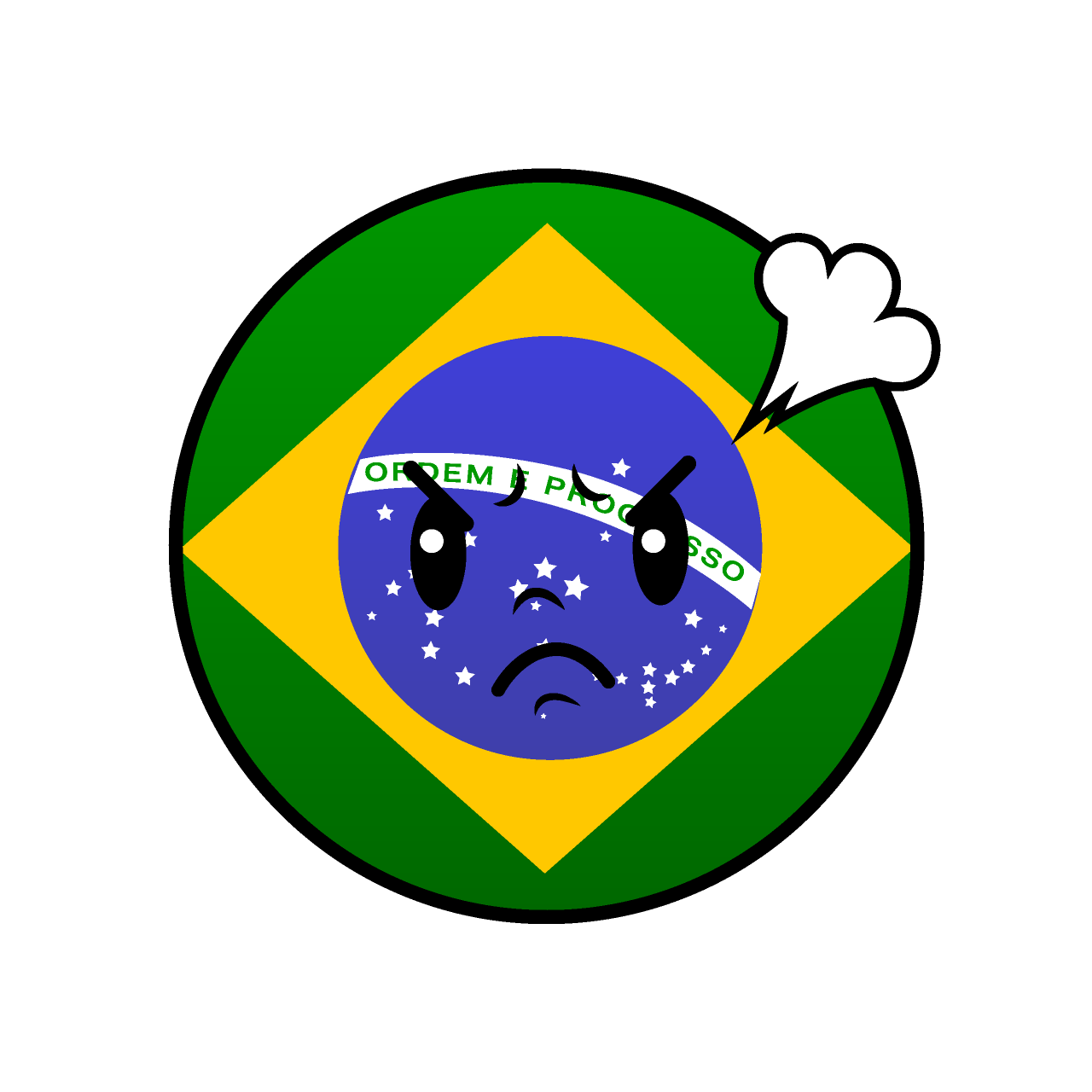 Angry Brazilian Flag (Round)