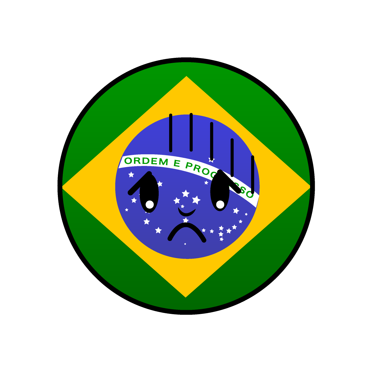 Depressed Brazilian Flag (Round)