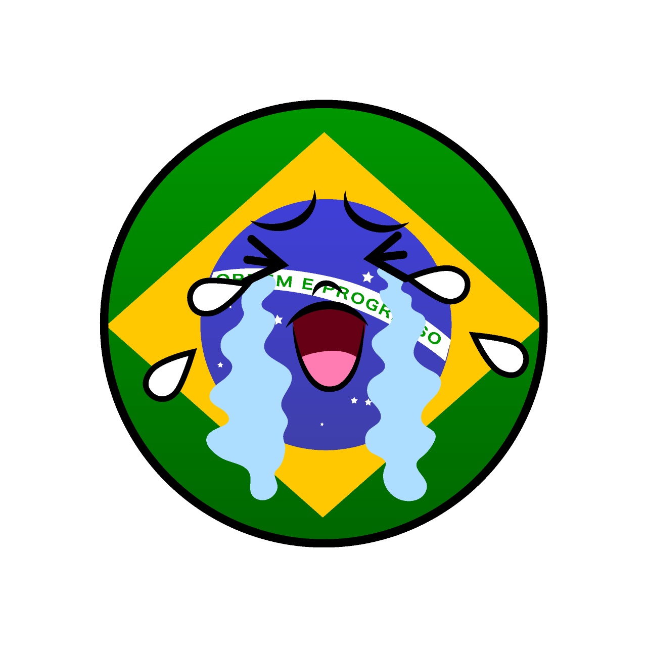 Crying Brazilian Flag (Round)